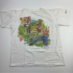 Vintage 90s Vanishing Rainforest Conservation Double Sided T Shirt XL USA